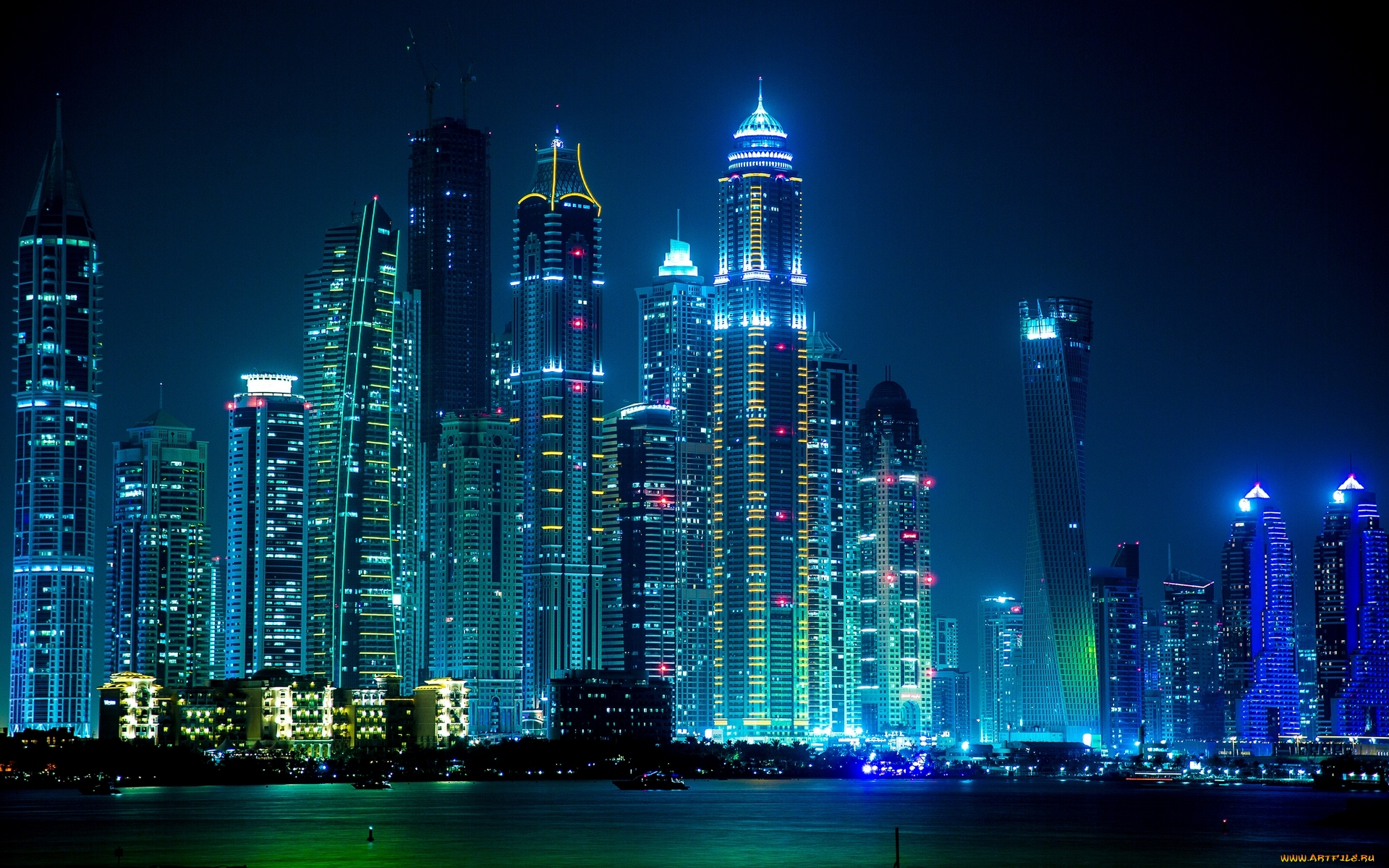 Фото бесплатно Дубаи, город, ночь