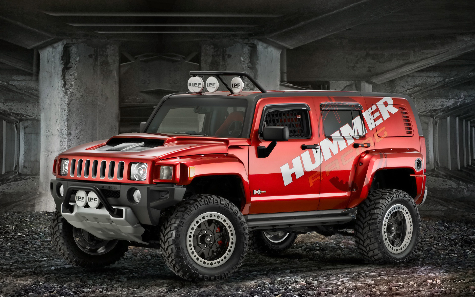 красный Hummer, авто, джип, внедорожник, полноприводный