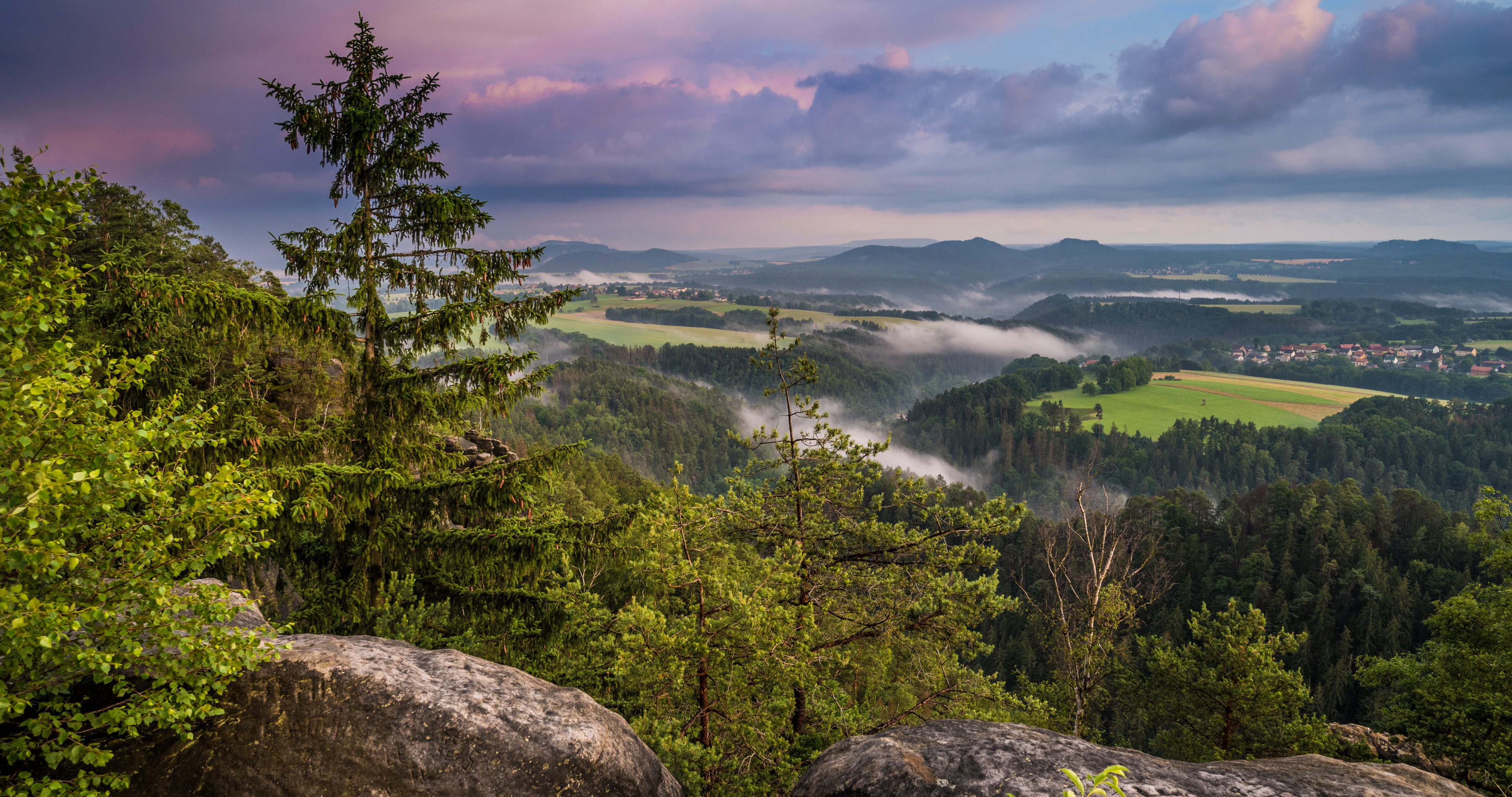 Обои на рабочий стол Германия, Saxony, камни, деревья, пейзаж