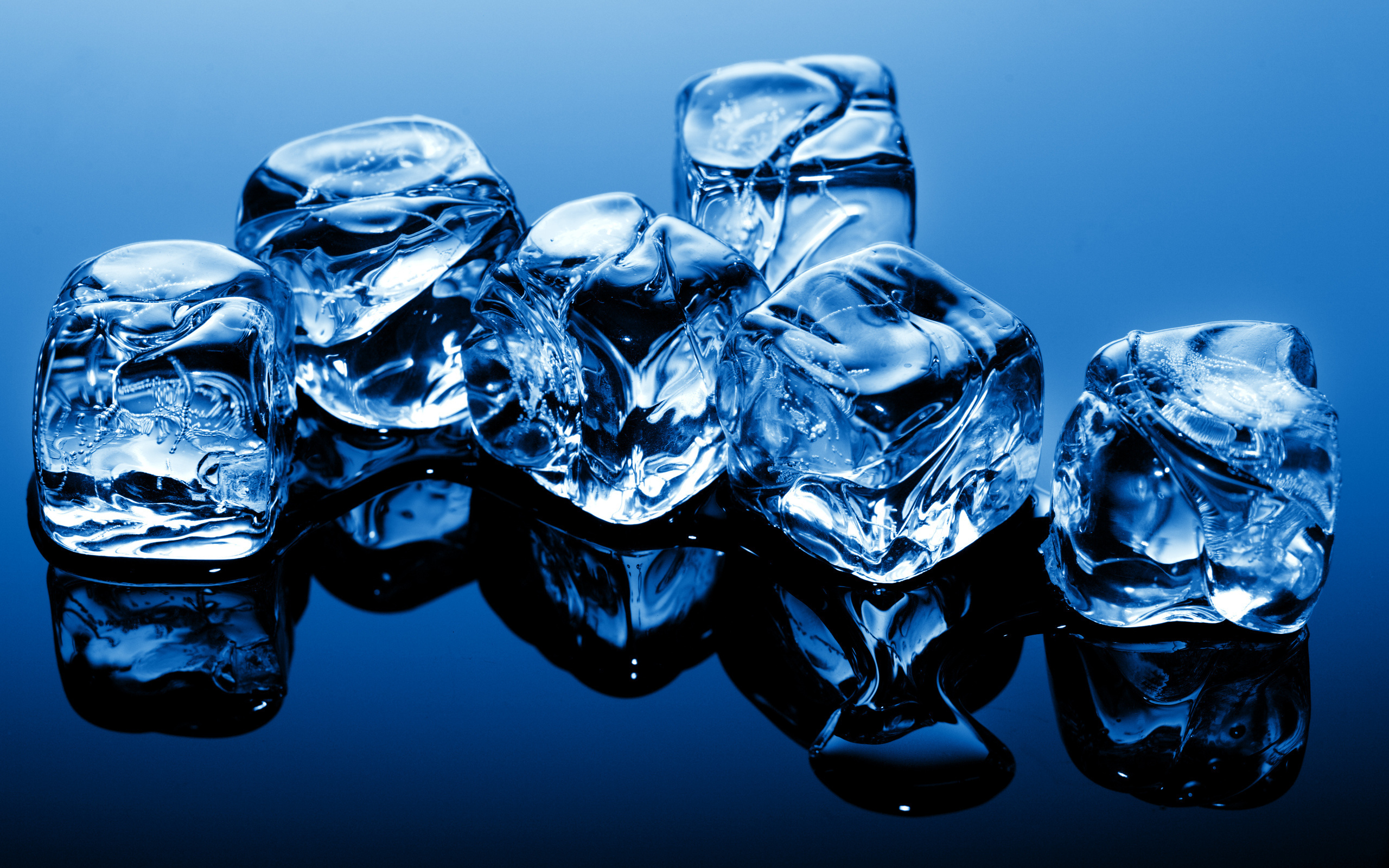 кубики льда, синий фон, креатив, обои, ice cubes, blue background, creative, wallpapers