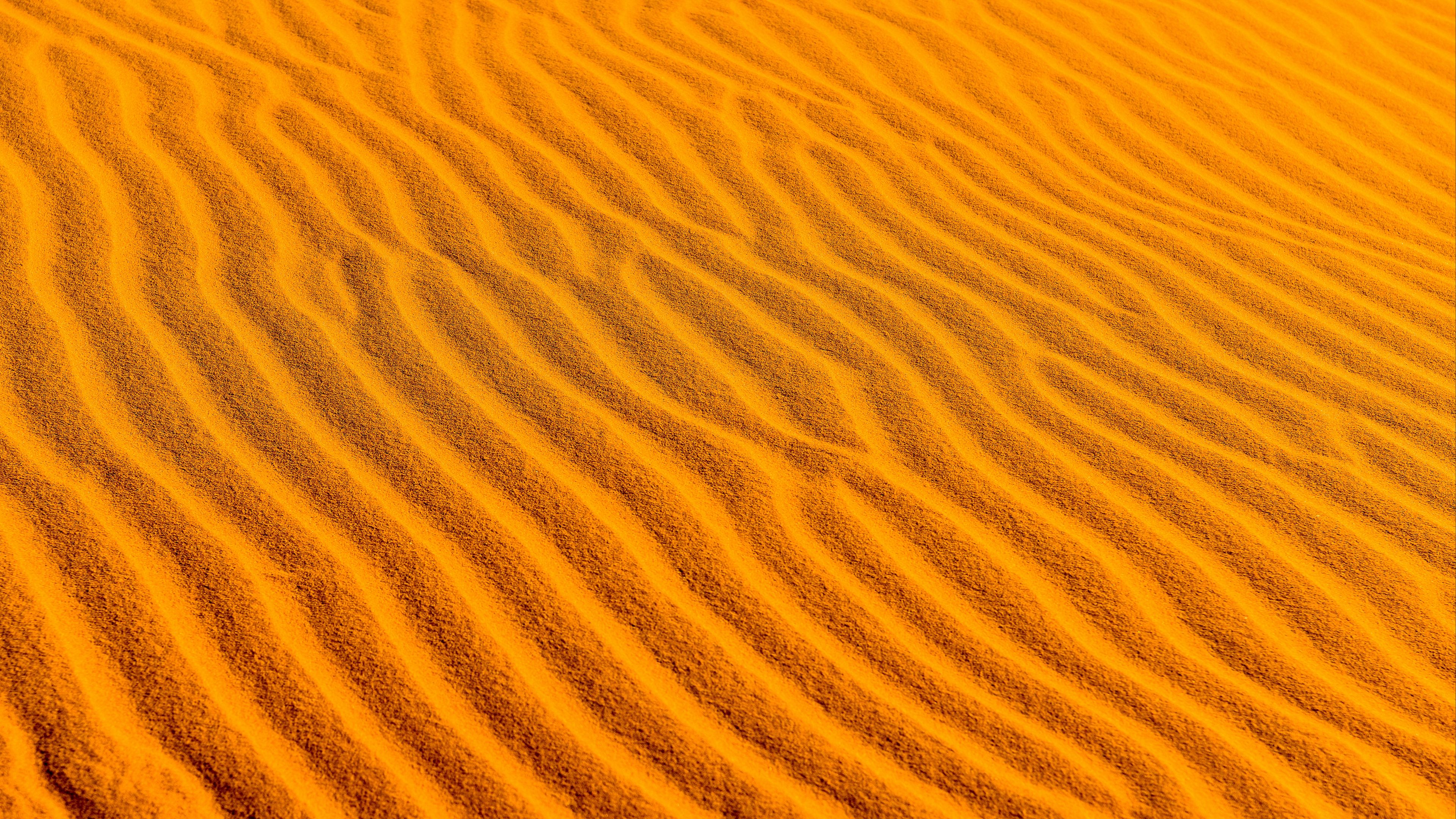 пустыня, оранжевый песок, дюны, поверхность, текстуры, 3840х2160, 4к обои
